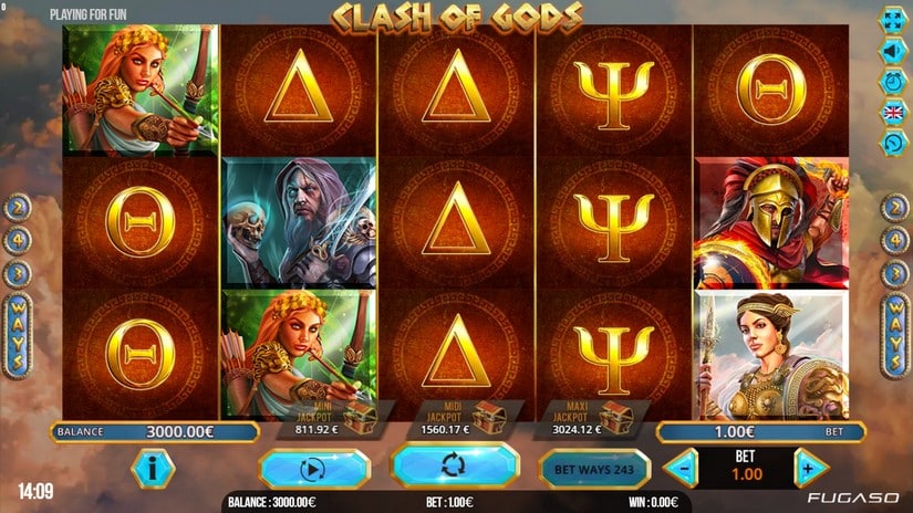 Clash of Gods slot screen 1