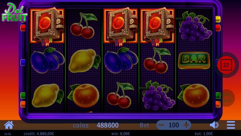 Del Fruit slot screen 2