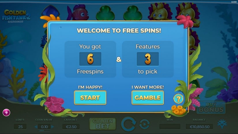 Golden Fish Tank 2 Gigablox slot screen 4