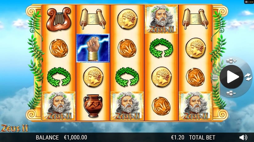 Zeus II slot screen 1