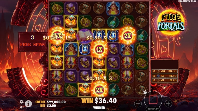 Fire Portals slot screen 6