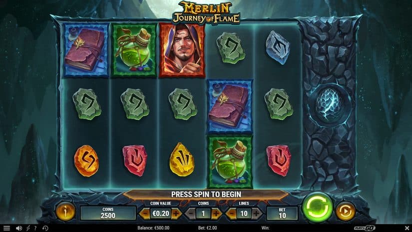 Merlin: Journey of Flame slot screen 1