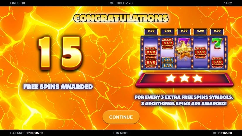 MultiBlitz 7s slot screen 2