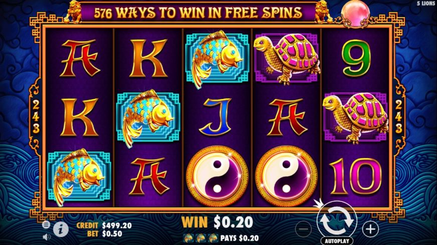 5 Lions slot screen 3