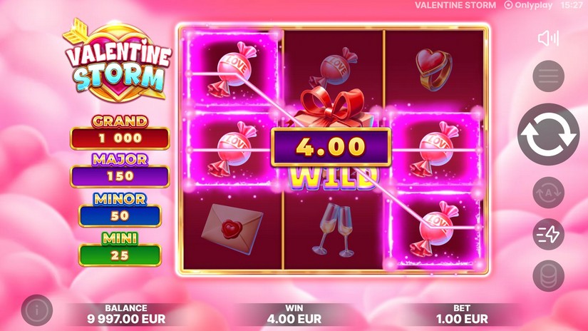 Valentine Storm slot screen 4