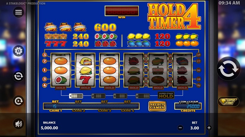 Hold4Timer slot screen 1