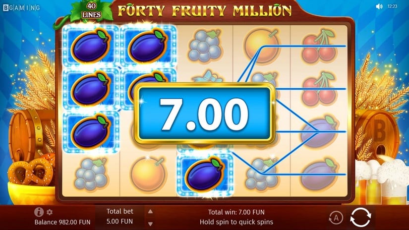 Forty Fruity Million slot screen 2