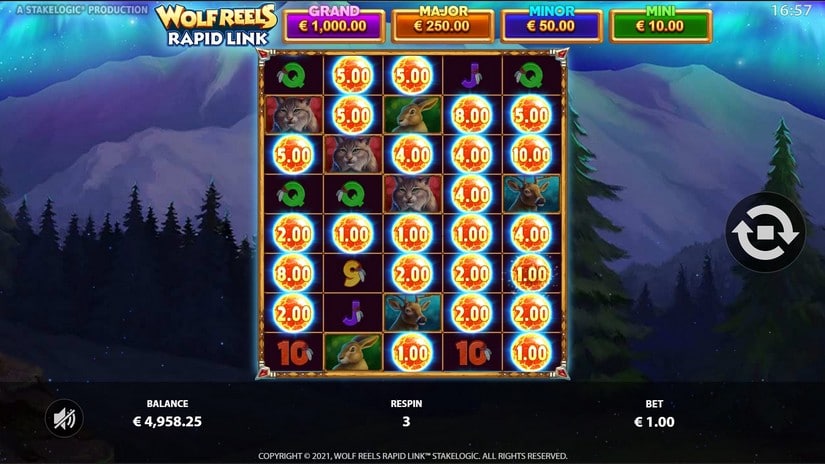 Wolf Reels Rapid Link slot screen 4