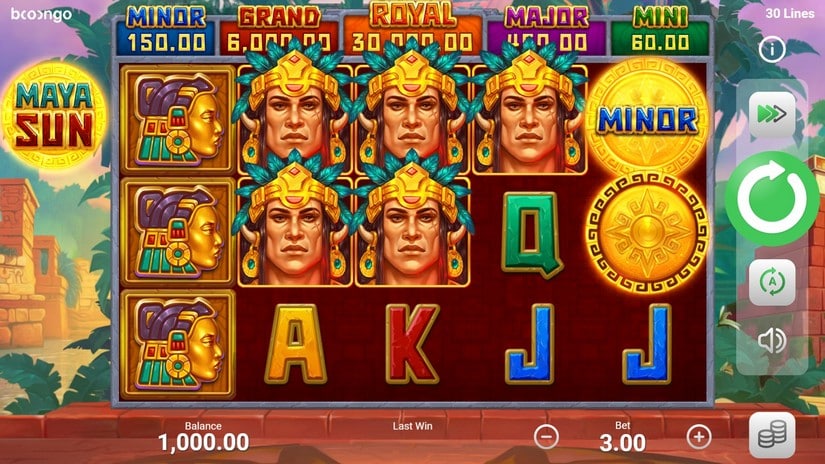 Maya Sun slot screen 1