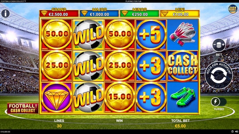 Football Cash Collect slot screen 1