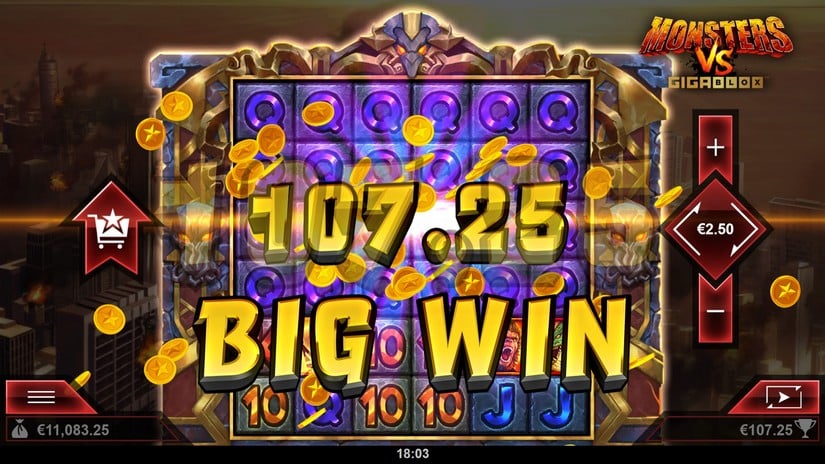 Monsters vs Gigablox slot screen 2