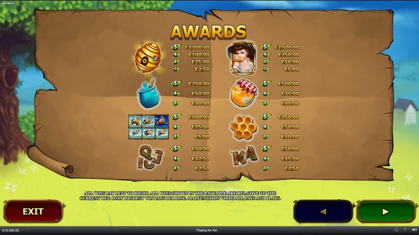 Bee Frenzy slot screen 3