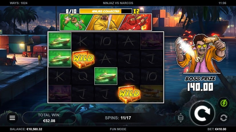 Ninjaz vs Narcos slot screen 1