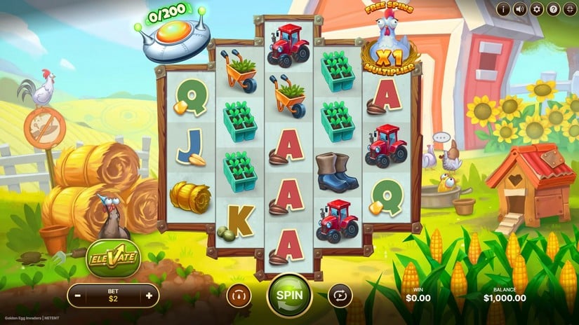 Golden Egg Invaders slot screen 1