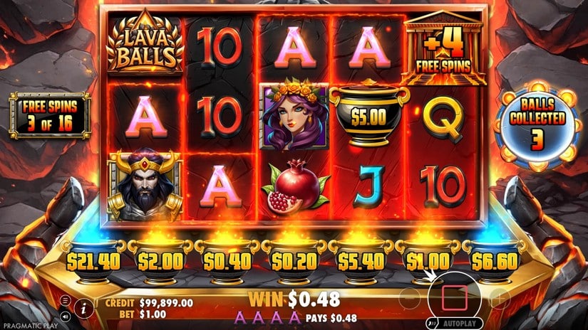 Lava Balls slot screen 4