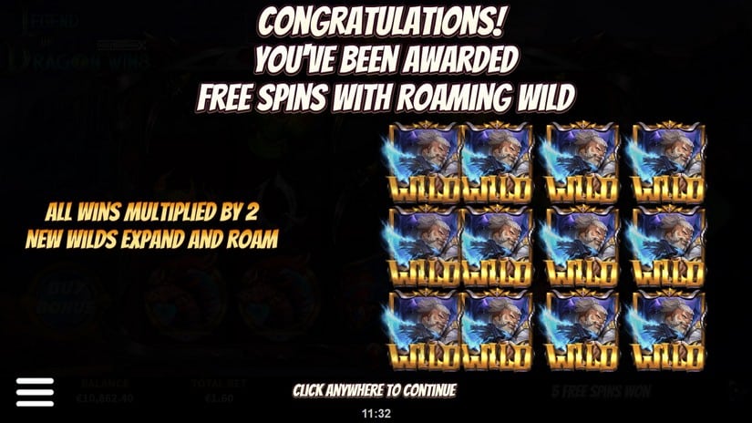 Legend of the Dragon Wins DoubleMax slot screen 3