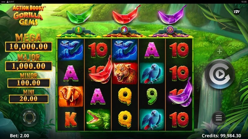 Action Boost Gorilla Gems slot screen 2