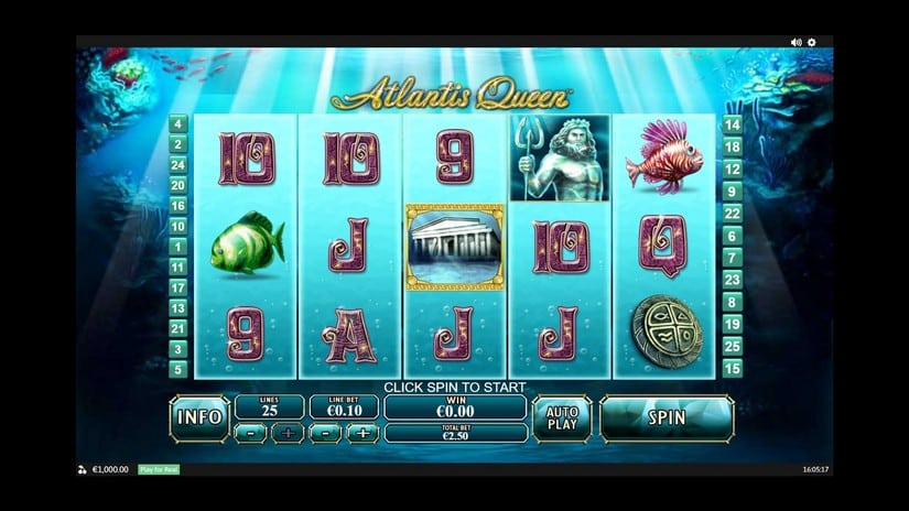 Atlantis Queen slot screen 1