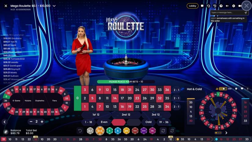 Mega Roulette slot screen 2