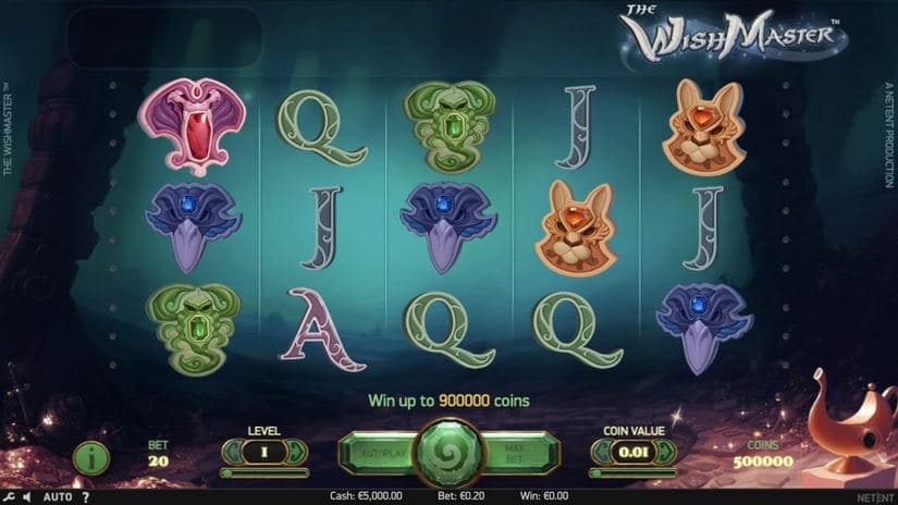 The Wish Master slot screen 1