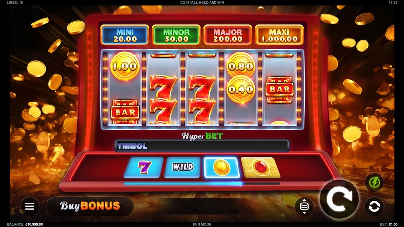 Coin Fall Hold and Win slot screen 1