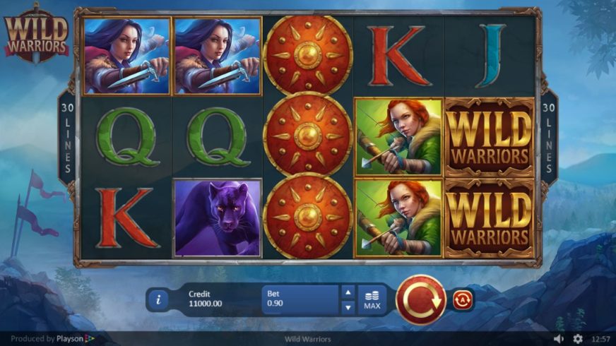 Wild Warriors slot screen 1