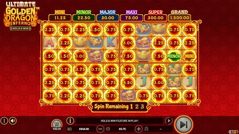 Ultimate Golden Dragon Inferno – Hold & Win slot screen 4