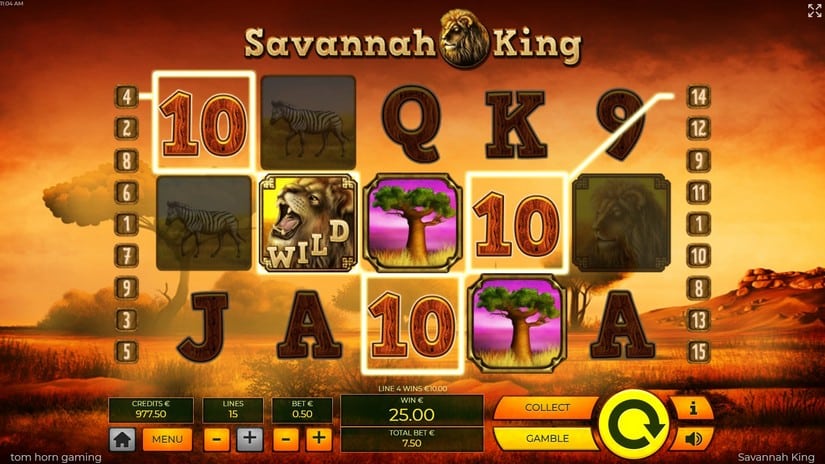 Savannah King slot screen 2