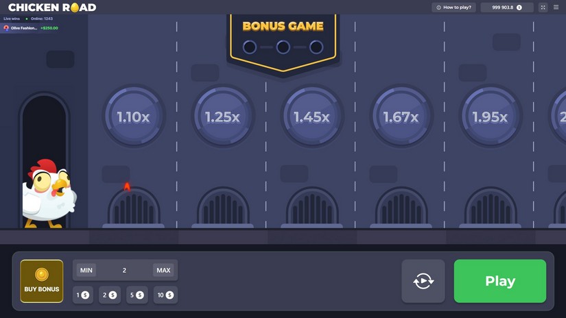 Chicken Road Bonus slot screen 1