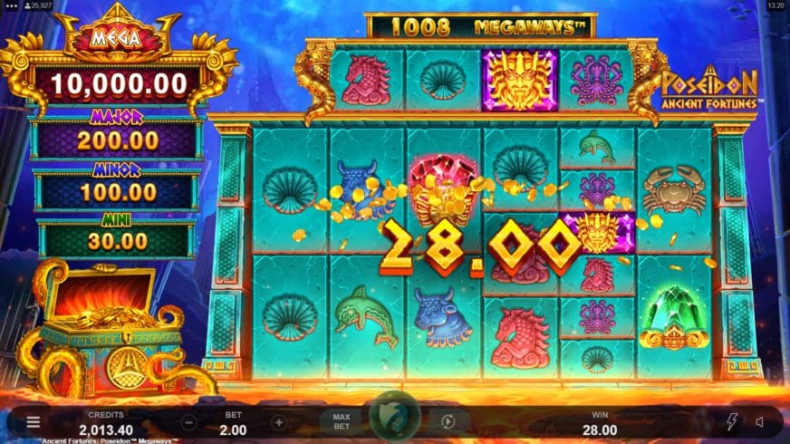 Ancient Fortunes Poseidon Megaways slot screen 4