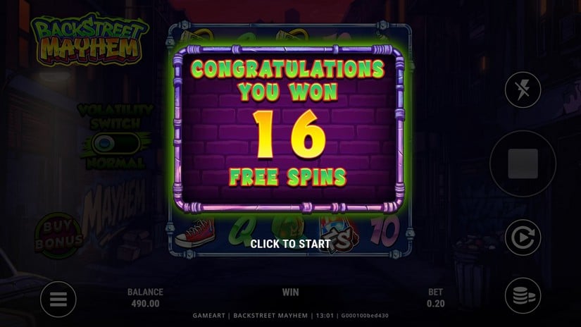 Backstreet Mayhem slot screen 2