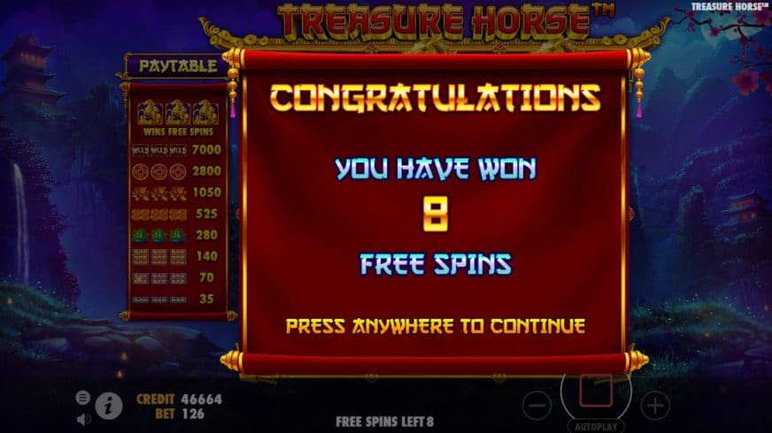 Treasure Horse slot screen 5