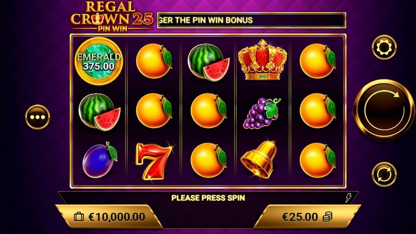 Regal Crown 25 slot screen 1