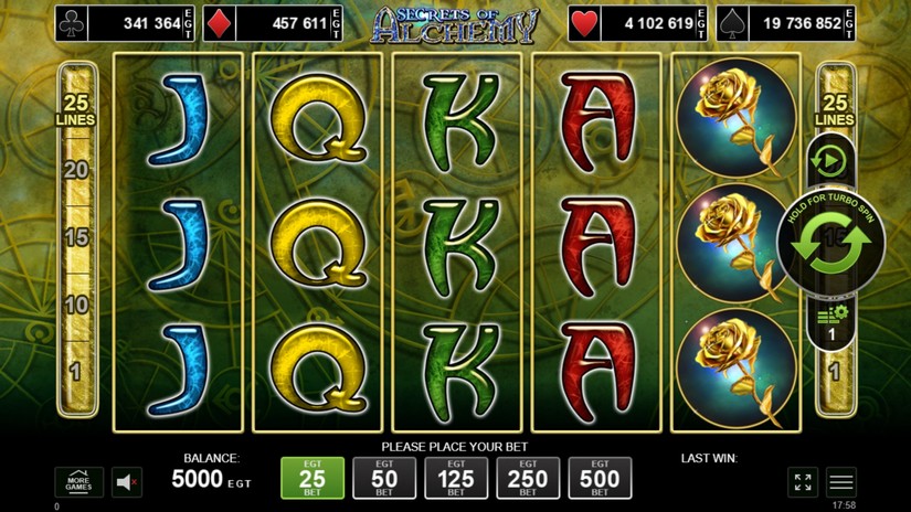 Secrets of Alchemy slot screen 1