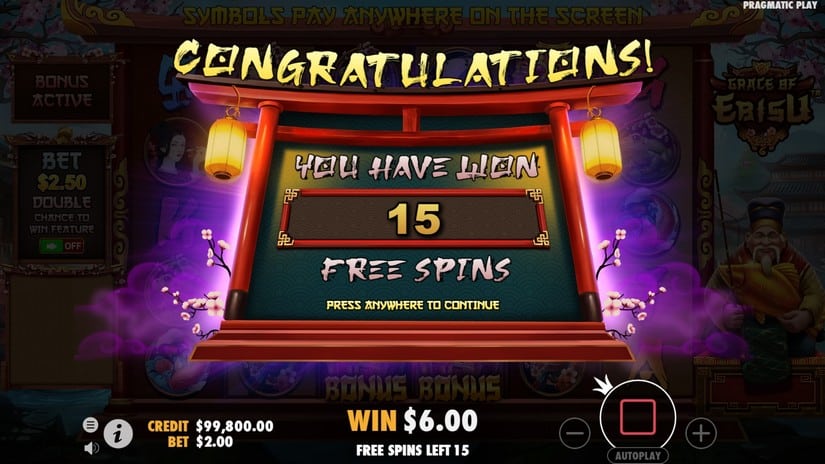 Grace of Ebisu slot screen 3