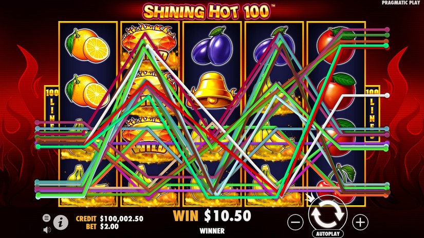 Shining Hot 100 slot screen 2