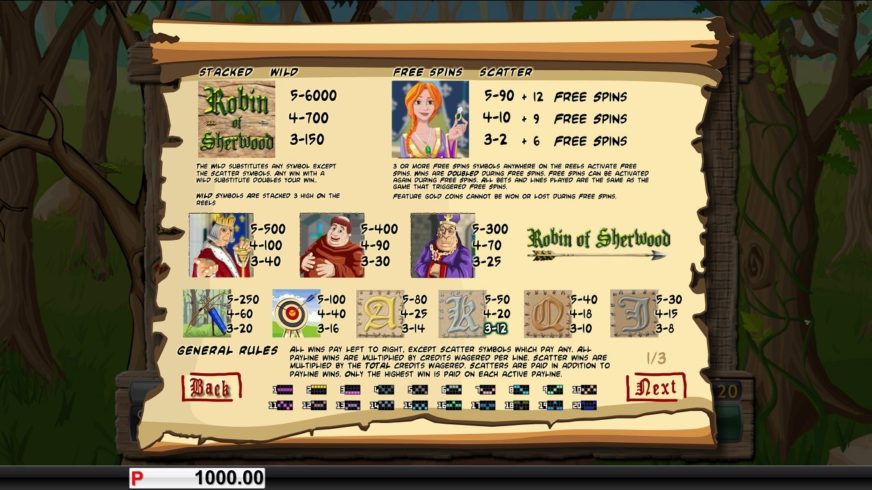 Robin of Sherwood slot screen 4