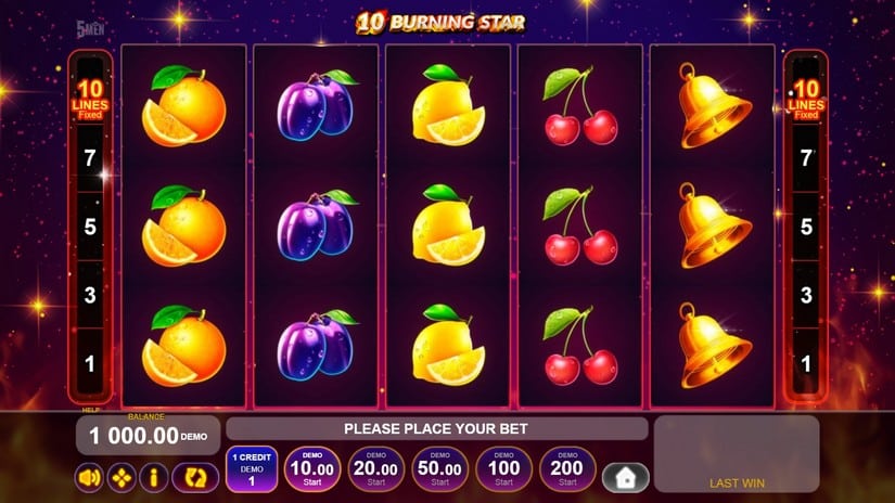 10 Burning Star slot screen 1