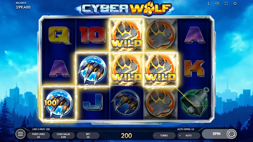 Cyber Wolf slot screen 4