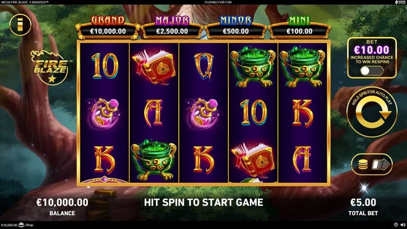 Mega Fire Blaze: 3 Wizards slot screen 1