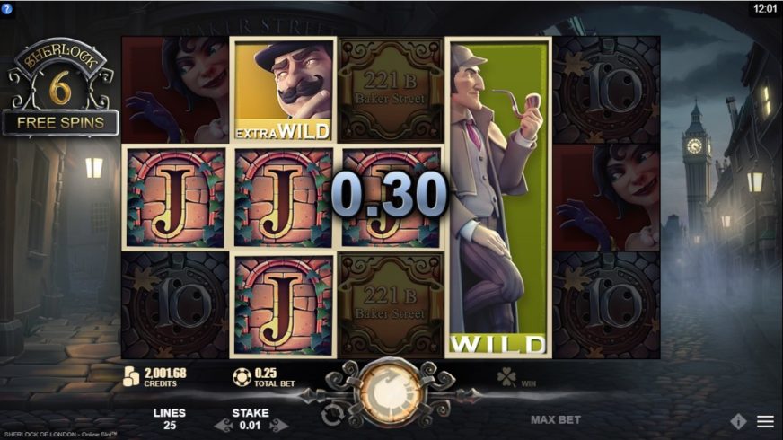 Sherlock of London slot screen 5