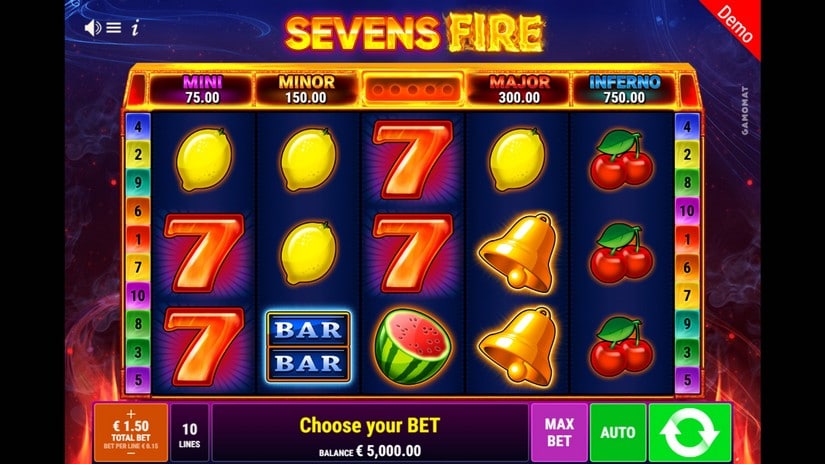Sevens Fire slot screen 1