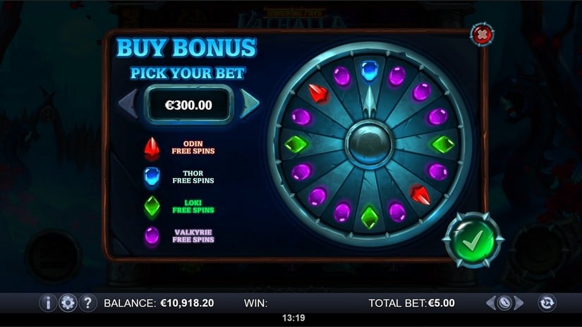 Towering Pays Valhalla slot screen 5
