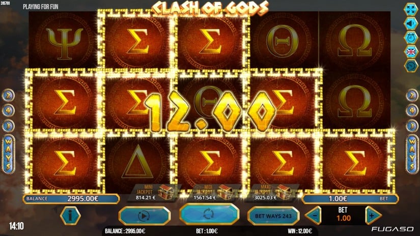 Clash of Gods slot screen 5