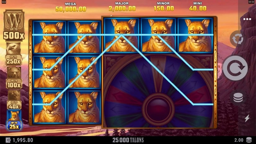 25000 Talons slot screen 3