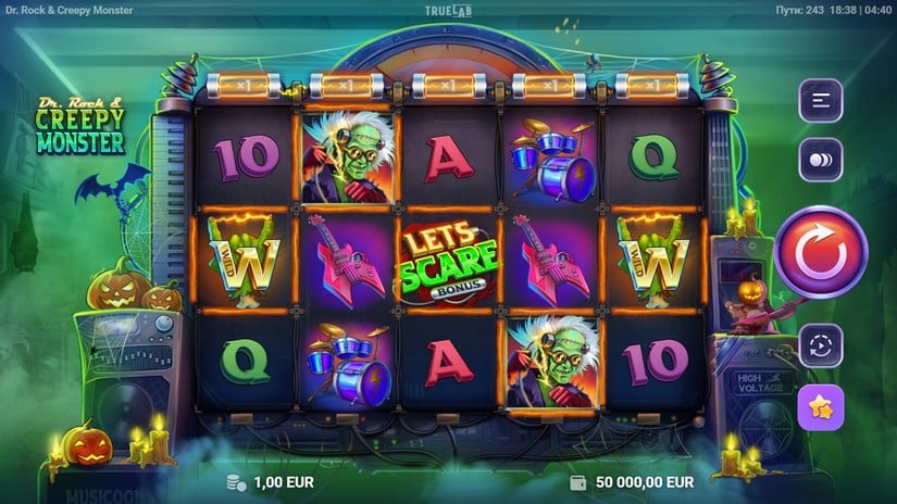 Dr Rock & Creepy Monster slot screen 1
