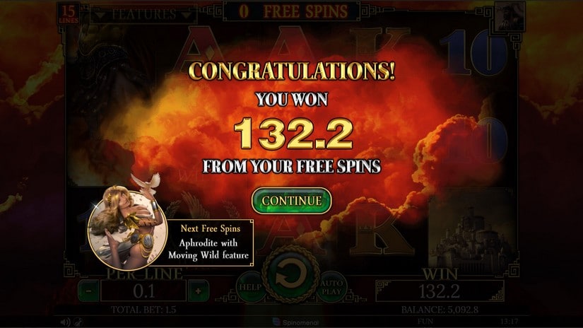 Demi Gods II 15 Lines slot screen 6