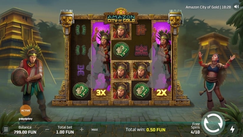 Amazon City Of Gold slot screen 3