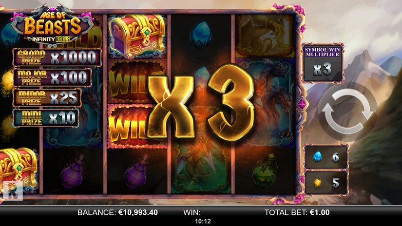 Age of Beasts Infinity Reels slot screen 3