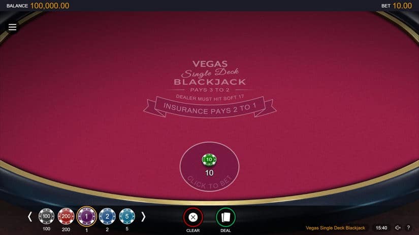 Vegas Single Deck Blackjack slot screen 0